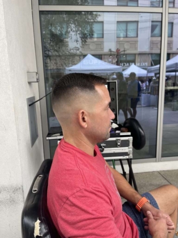 skin fade on clematis street barbershop