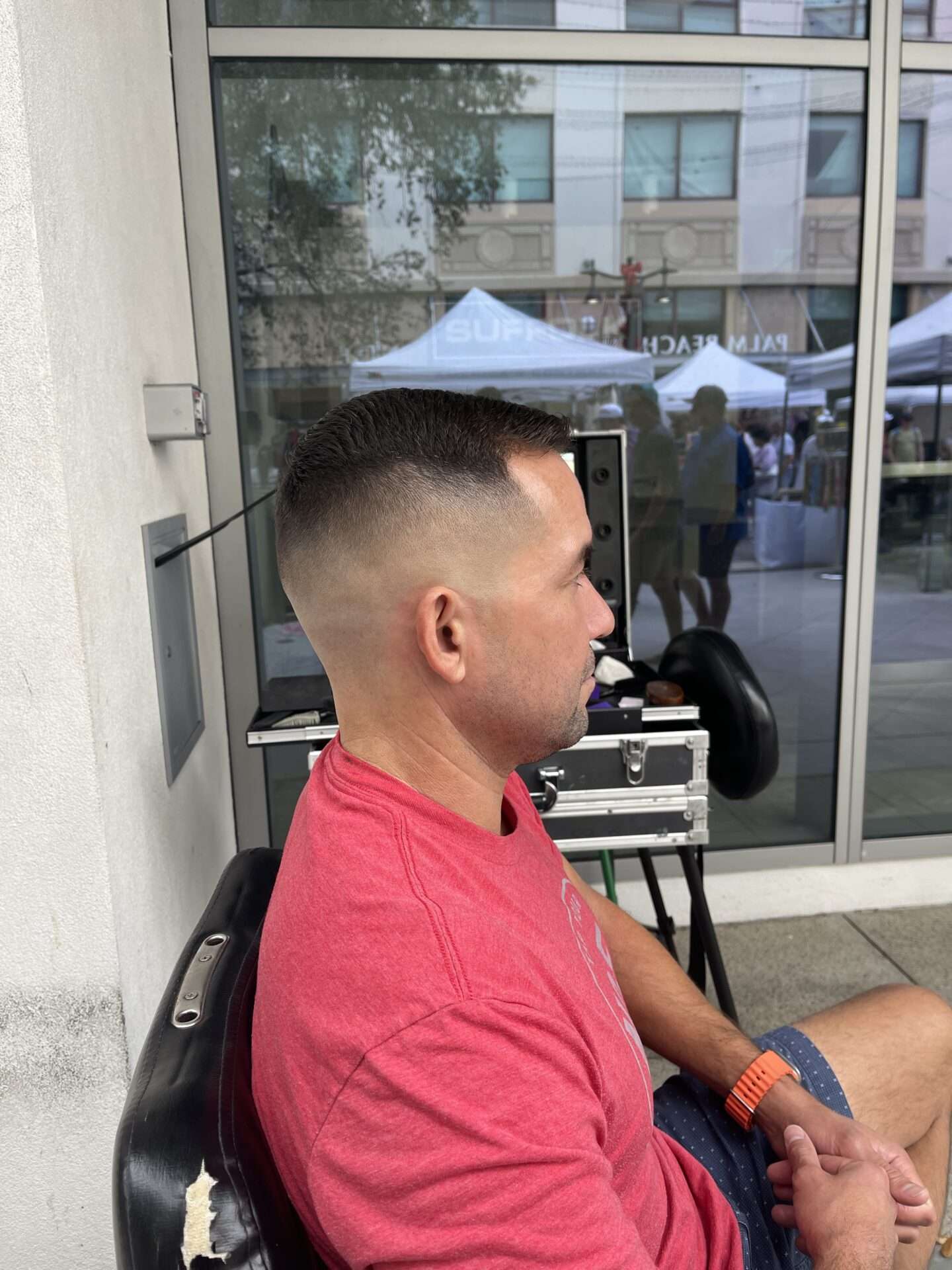 skin fade on clematis street barbershop