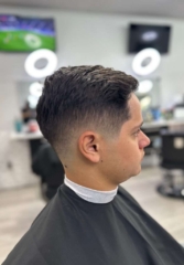 Adrian 2 Gentlemen's haircut in west palm beach barbershop