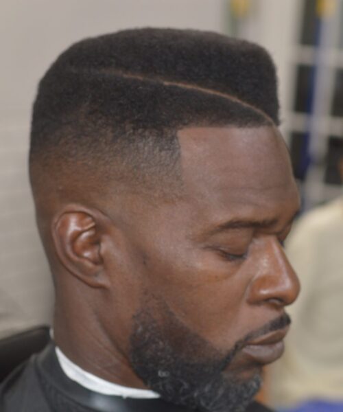 black men's haircut in west palm beach barbershop